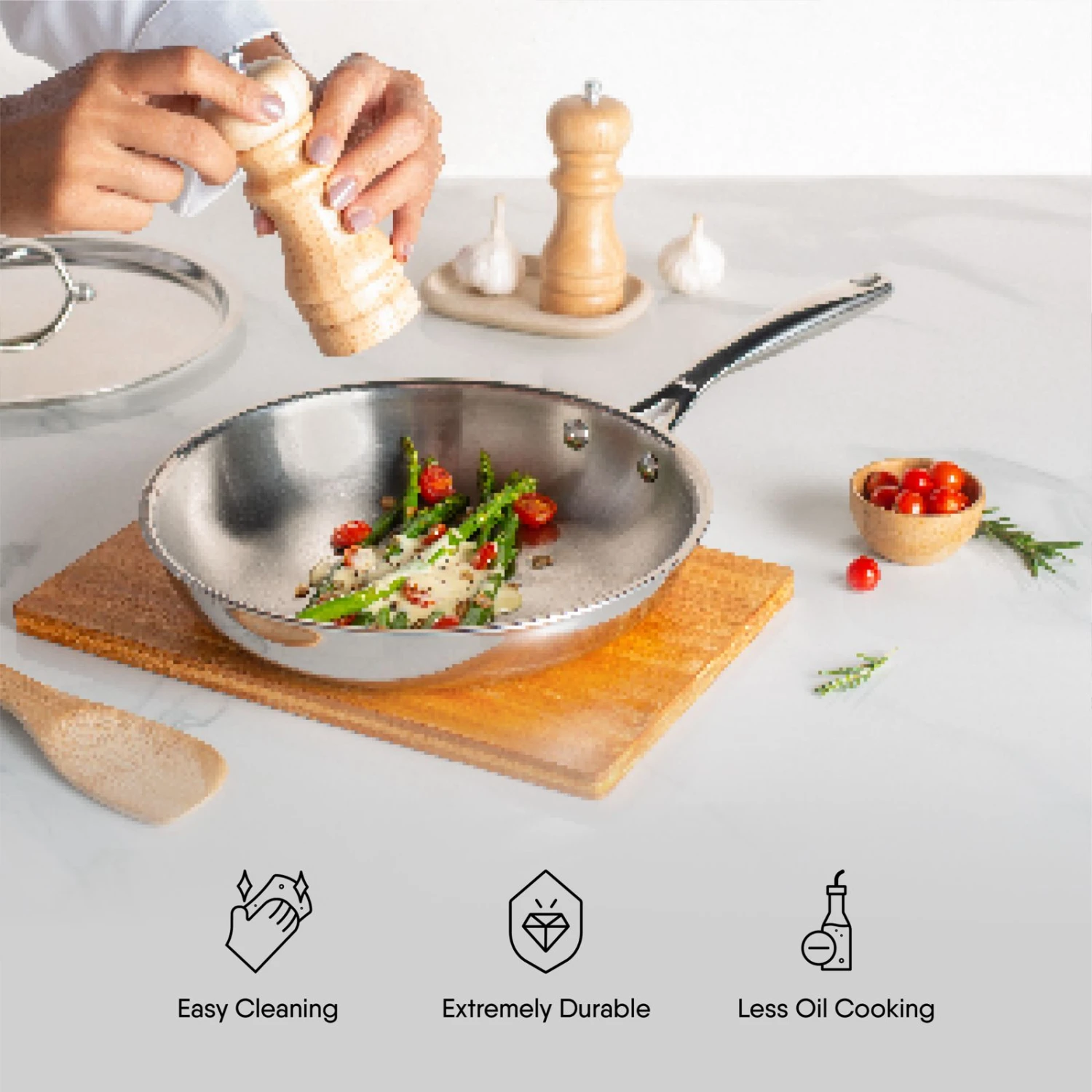 Engrave - Steel Frypan - Triply Artisan Series - Image 7