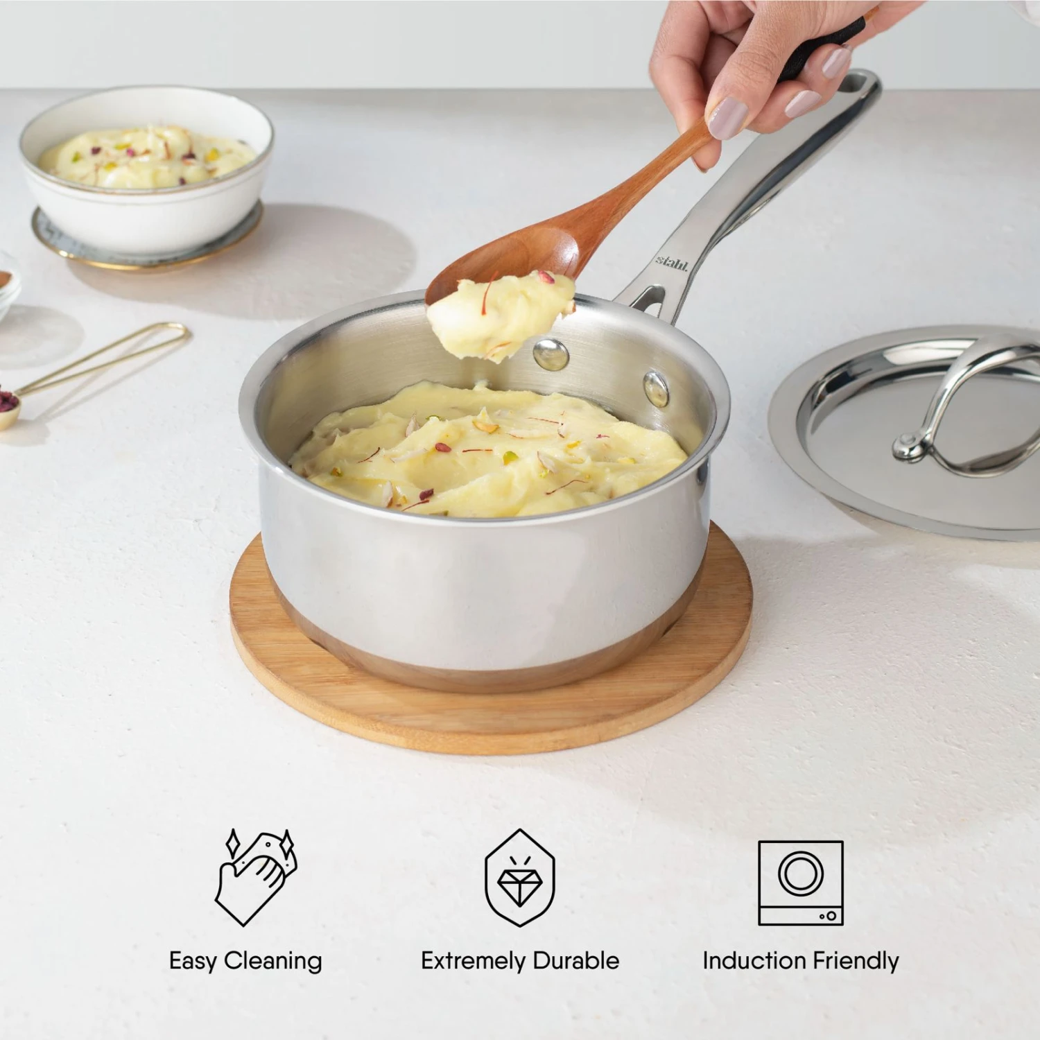 Engrave - Steel Sauce Pan - Triply Artisan Series - Image 15