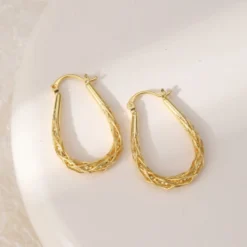 Braided Elegance Teardrop Hoops