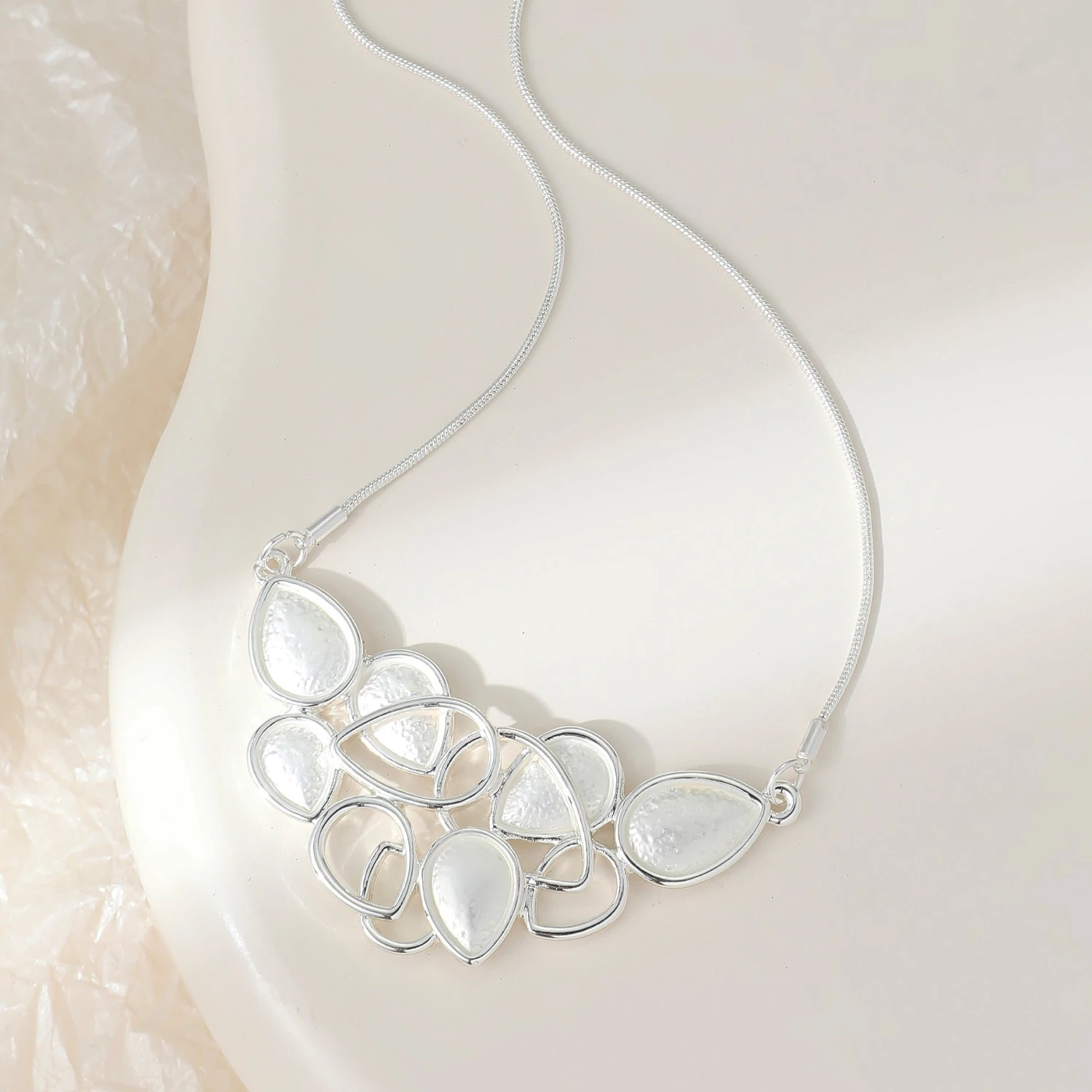 Raindrop Cluster Statement Necklace - Image 2