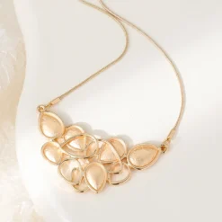 Raindrop Cluster Statement Necklace