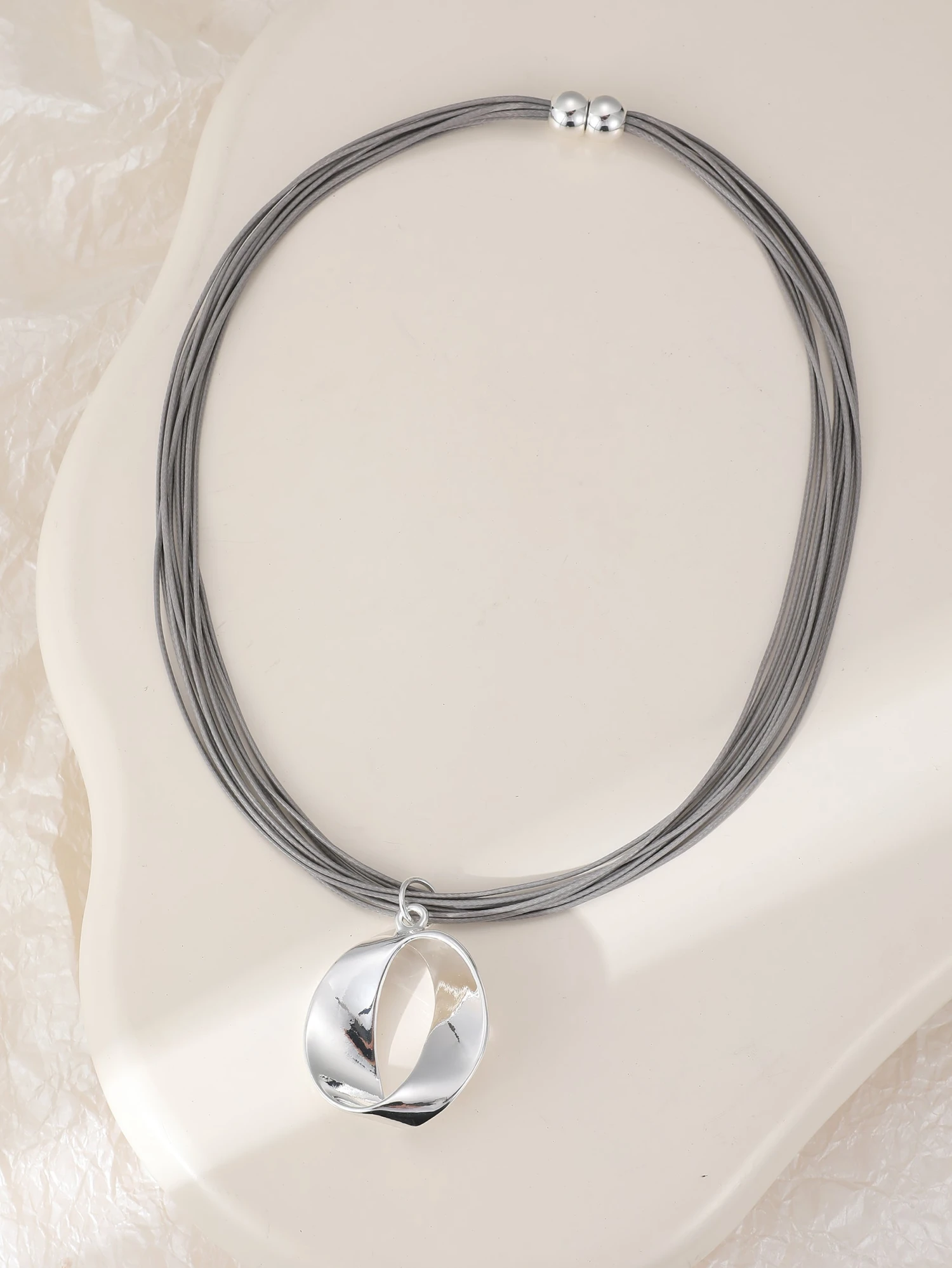 Twist Pendant Cord Necklace - Image 3