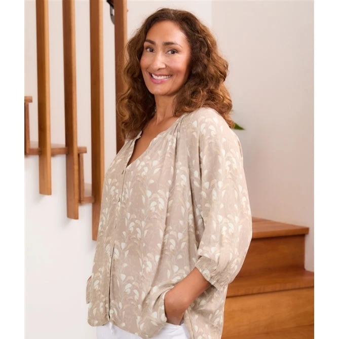 Leaf Print Blouse - Image 2